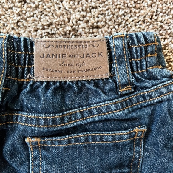 Janie and Jack Dark Wash Blue Jeans, Size 12-18 Months - Picture 3 of 6
